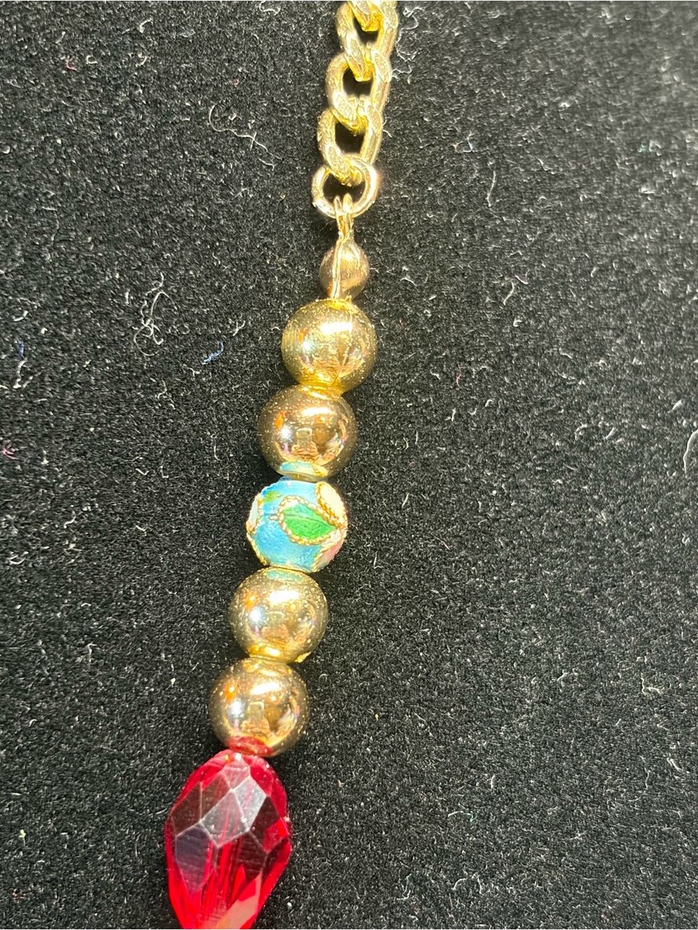 Vintage King of Hearts Cloisonné Pendant Necklace - Picture 6 of 8